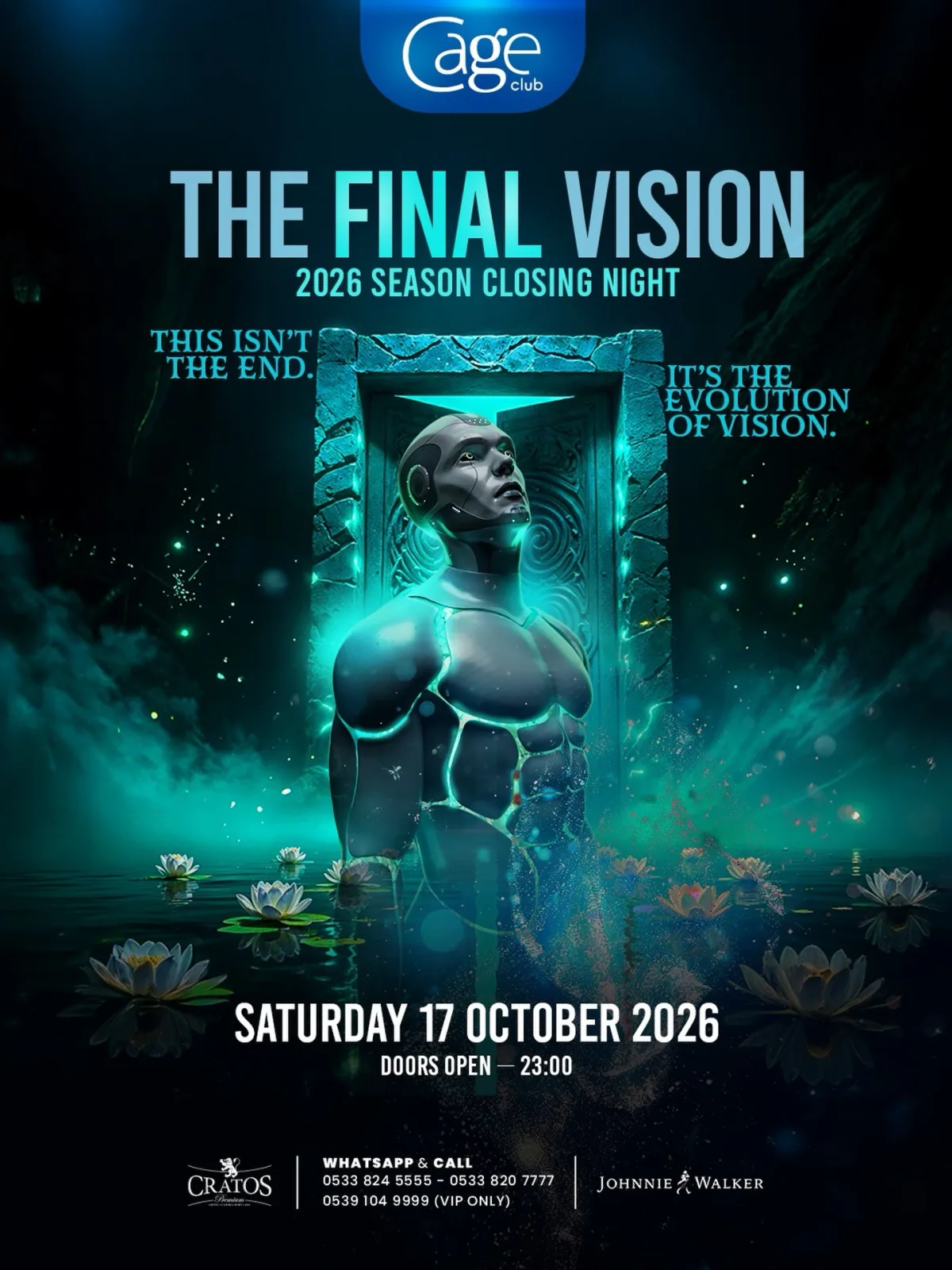 پوستر The Final Vision در Cage Club: شب پایان فصل ۲۰۲۶، شنبه ۱۷ اکتبر ۲۰۲۶، ورود از ۲۳:۰۰