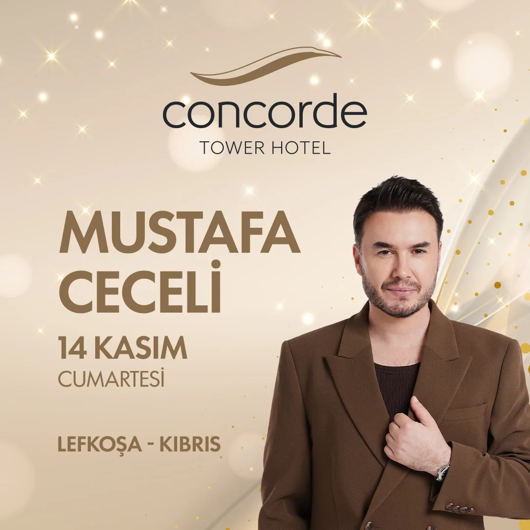 پوستر Concorde Tower Hotel: Mustafa Ceceli، شنبه ۱۴ نوامبر، نیکوزیا